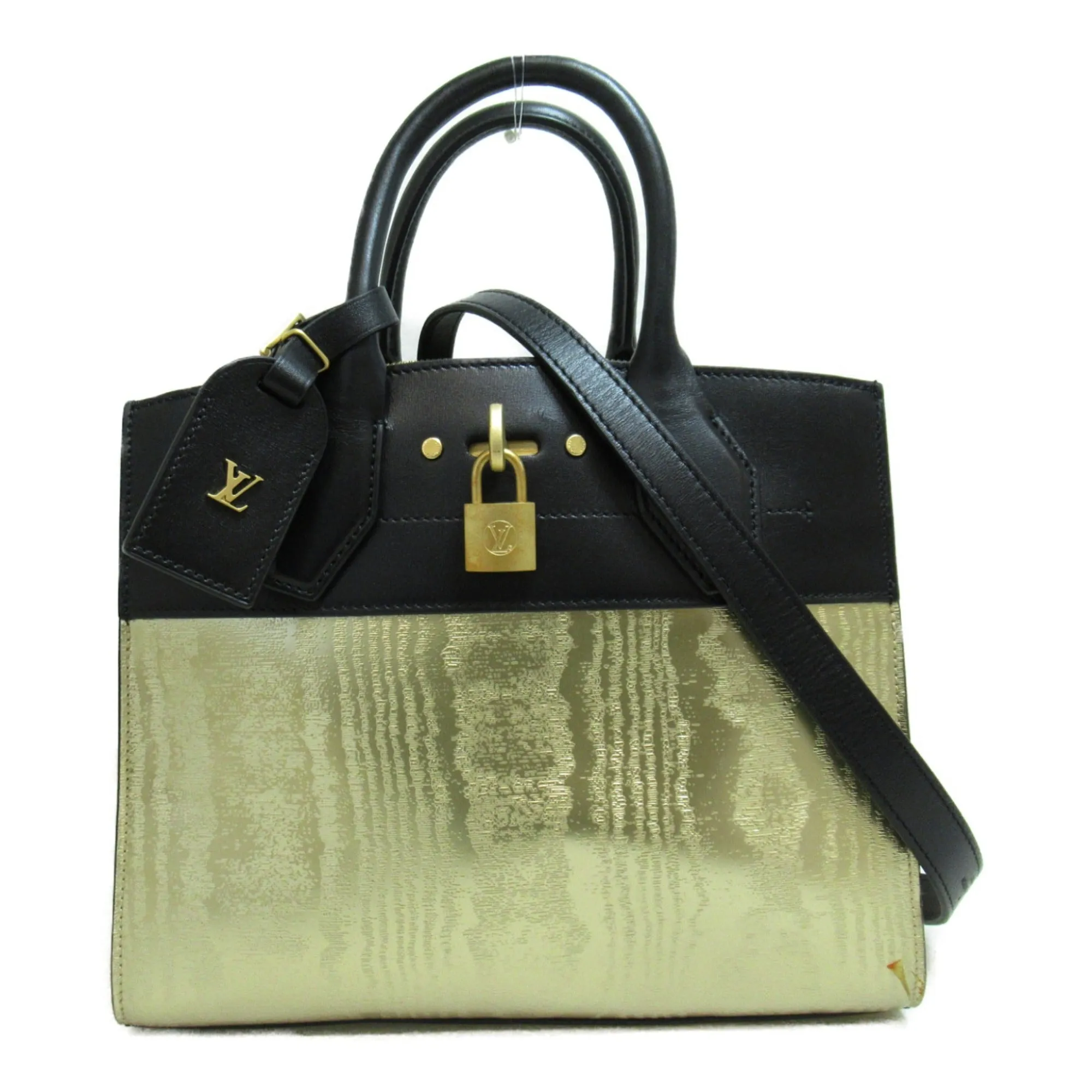 LOUIS VUITTON City Steamer PM 2wayShoulder Bag Gold Black leather M53015