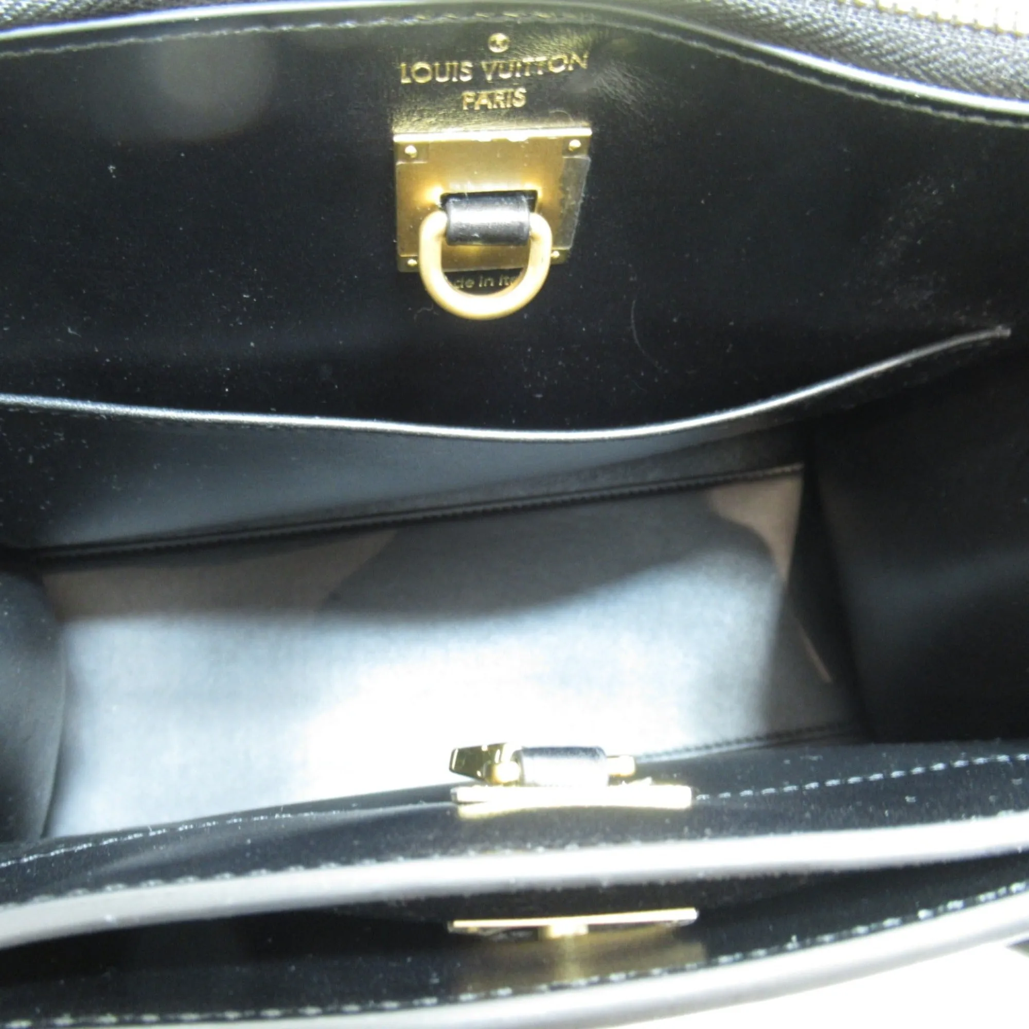LOUIS VUITTON City Steamer PM 2wayShoulder Bag Gold Black leather M53015