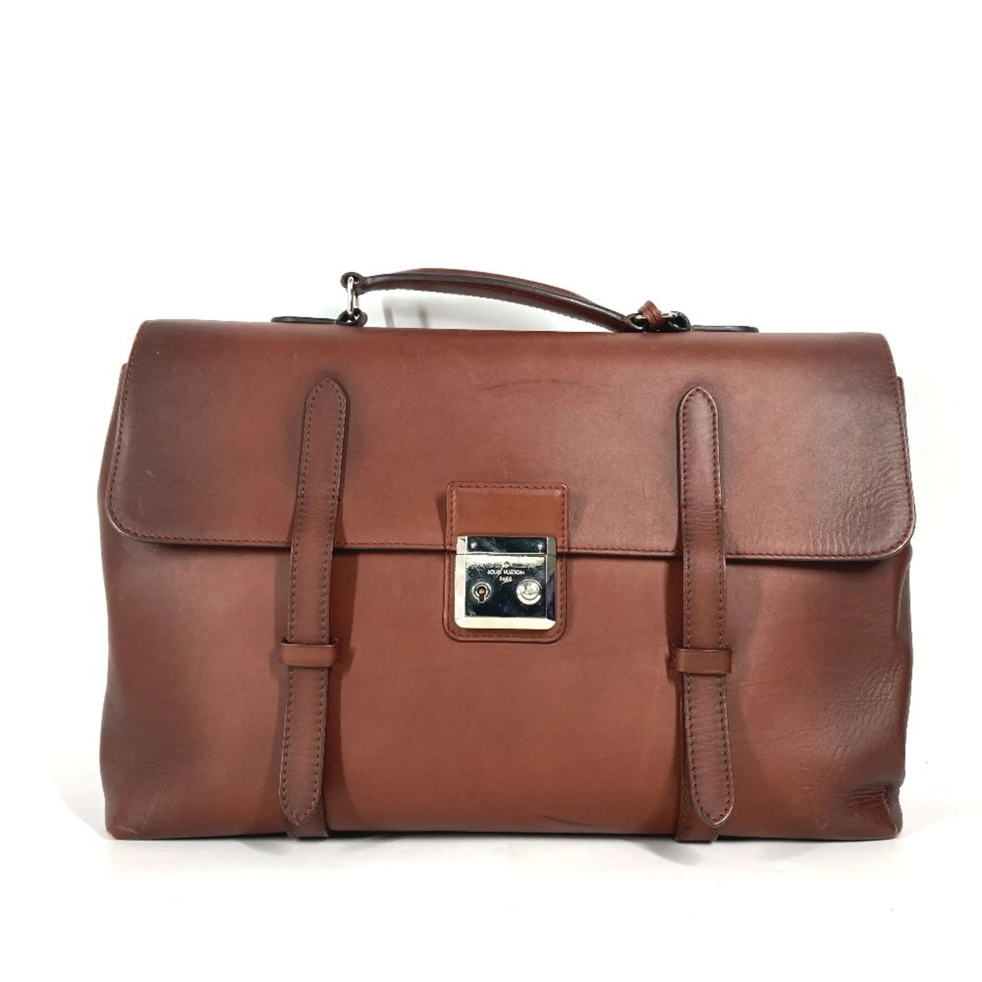 Louis Vuitton Cuir Ombre Leather Briefcase Tote Bag (Pre-Owned)