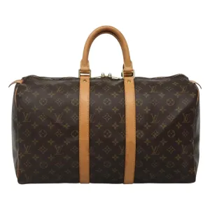 Louis Vuitton Keepall 45 Canvas Travel Bag (Pre-Owned)