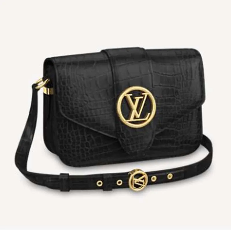 Louis Vuitton LV Women LV Pont 9 Shoulder Bag Crocodilian Alligator Leather