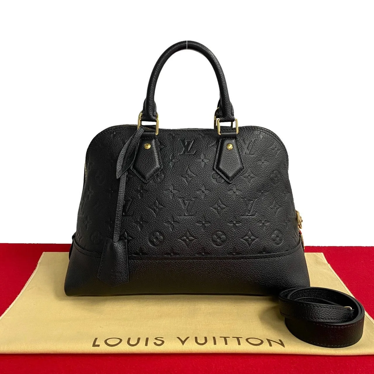 LOUIS VUITTON Shoulder Bag leather black Monogram Unplant Neo Alma PM