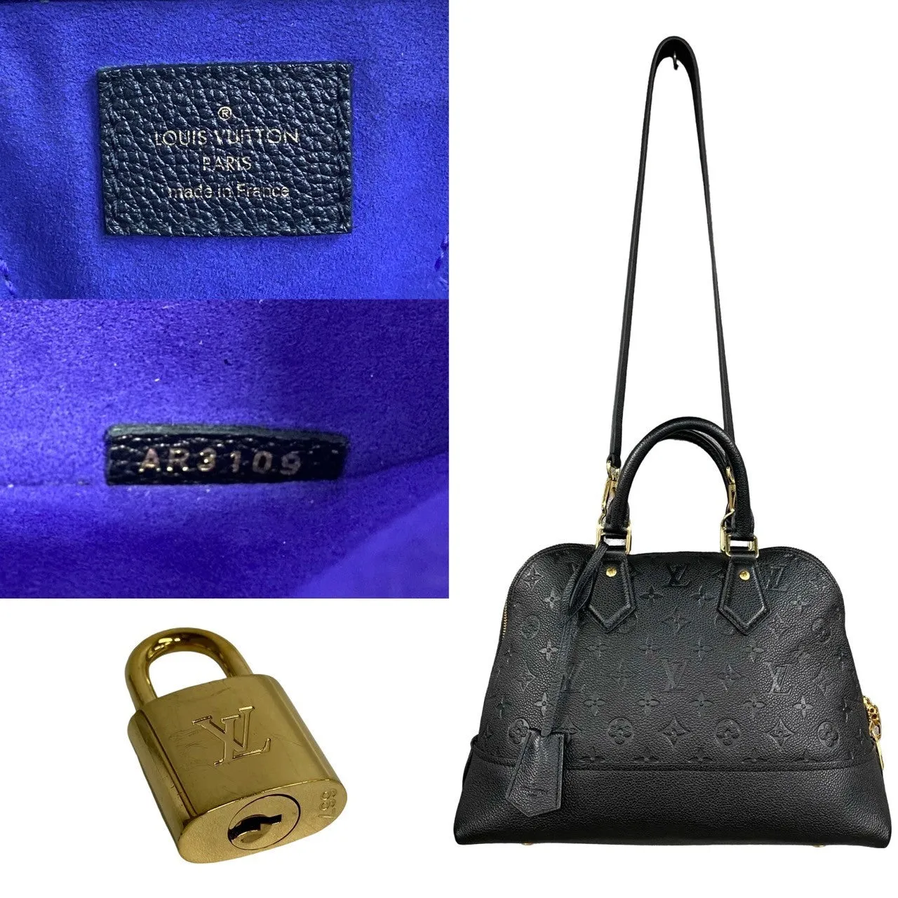 LOUIS VUITTON Shoulder Bag leather black Monogram Unplant Neo Alma PM