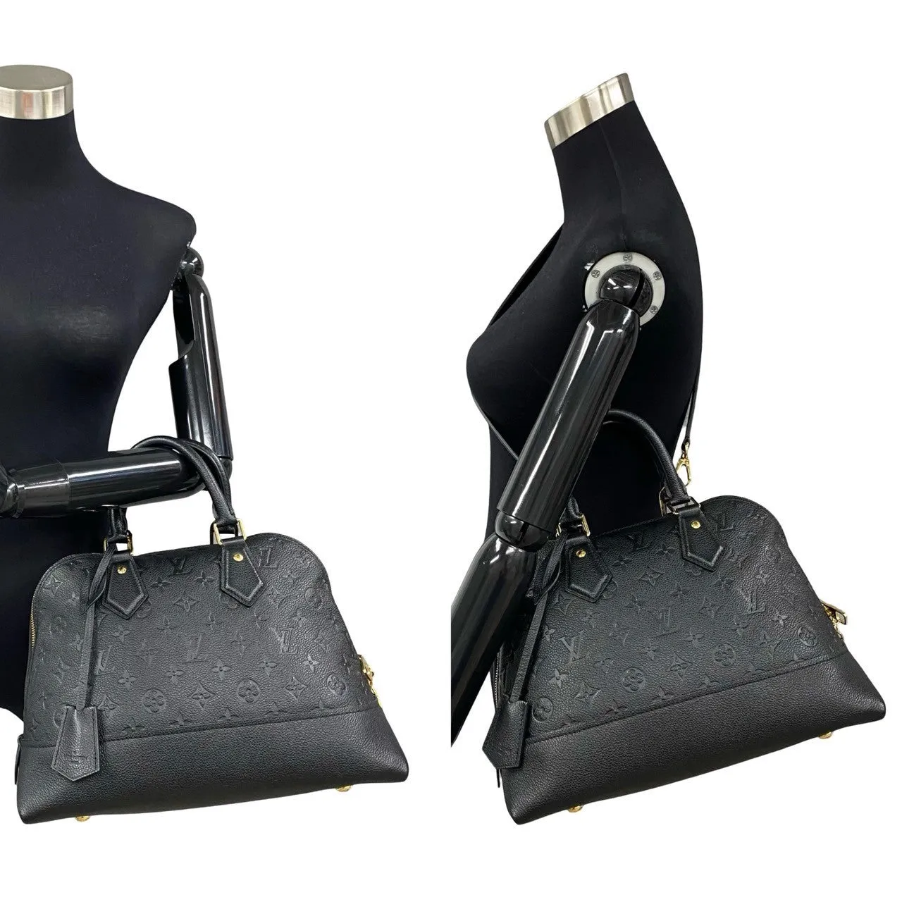 LOUIS VUITTON Shoulder Bag leather black Monogram Unplant Neo Alma PM