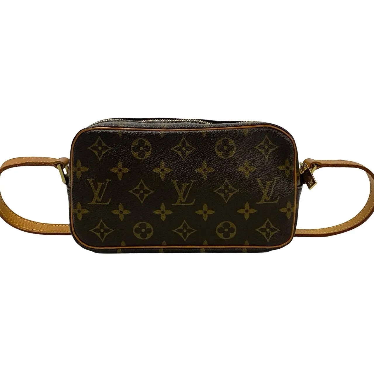 LOUIS VUITTON Shoulder Bag leather Brown Monogram Pochette cite