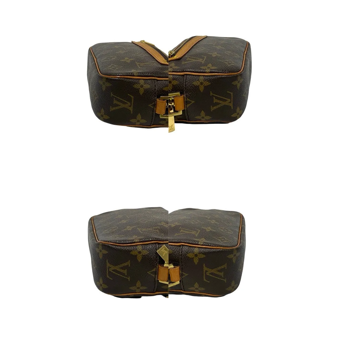 LOUIS VUITTON Shoulder Bag leather Brown Monogram Pochette cite