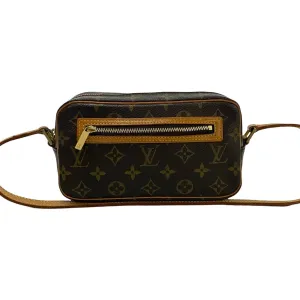 LOUIS VUITTON Shoulder Bag leather Brown Monogram Pochette cite