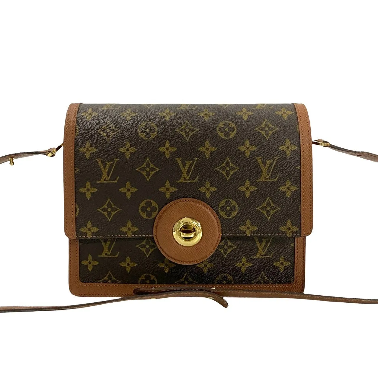 LOUIS VUITTON Shoulder Bag leather Brown Monogram Raspail