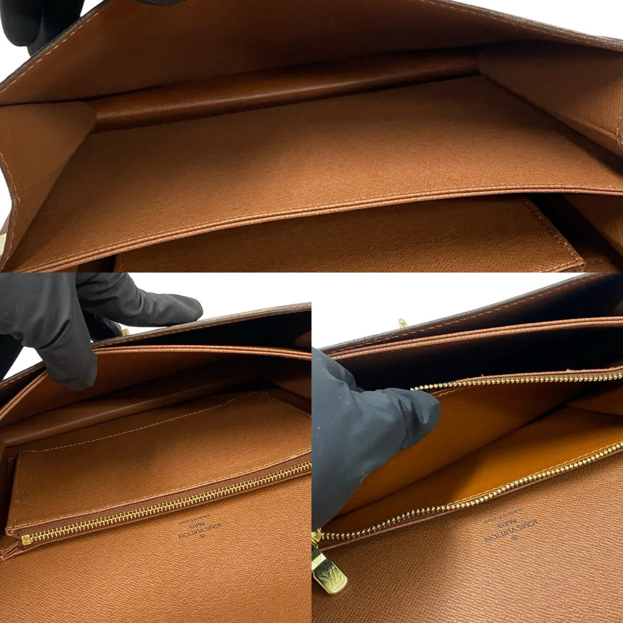 LOUIS VUITTON Shoulder Bag leather Brown Monogram Raspail