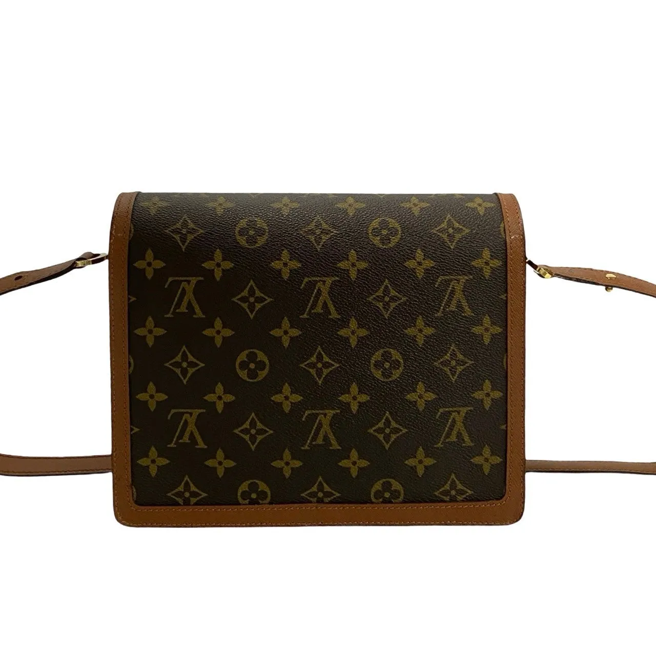 LOUIS VUITTON Shoulder Bag leather Brown Monogram Raspail