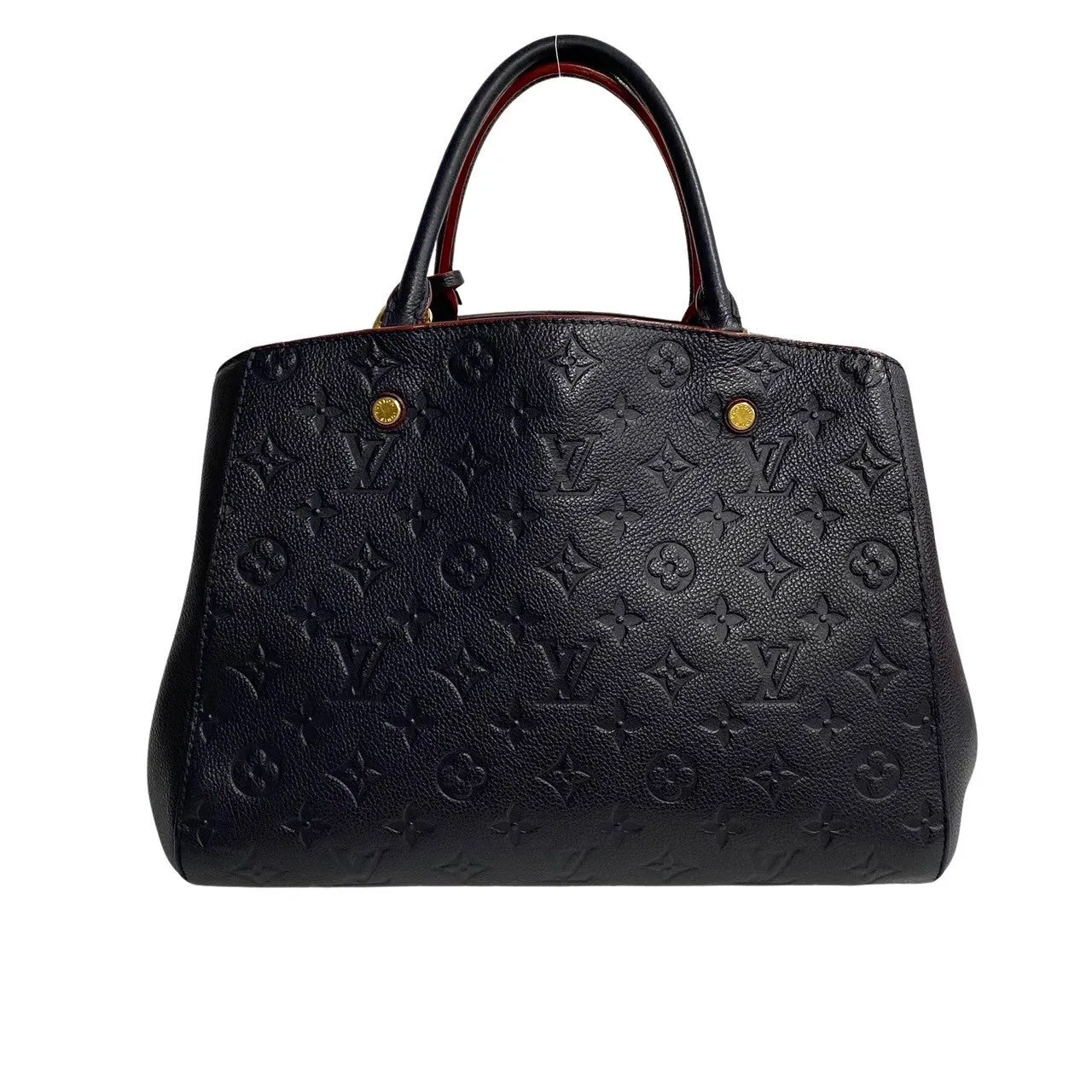 LOUIS VUITTON Shoulder Bag leather Navy Monogram Unplant Montaigne MM