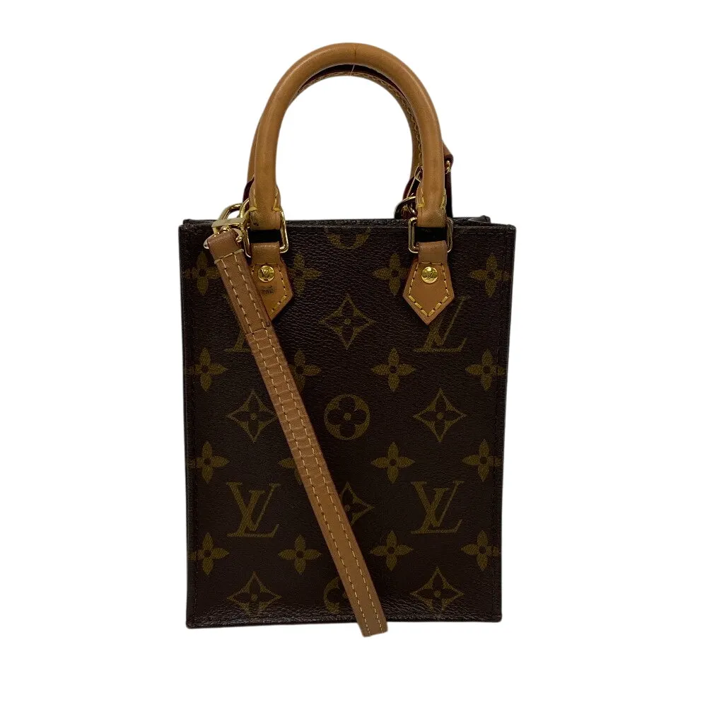 LOUIS VUITTON Shoulder Bag M69442 leather Brown Monogram Eclipse Petit Sac Plat