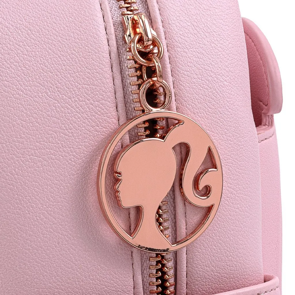 Loungefly X Barbie? Logo Rose Gold Chain Strap Convertible Mini Backpack
