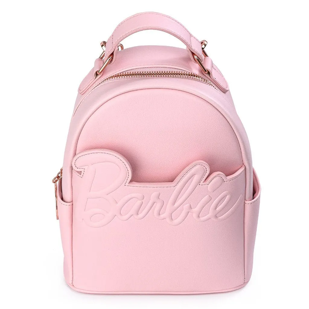 Loungefly X Barbie? Logo Rose Gold Chain Strap Convertible Mini Backpack