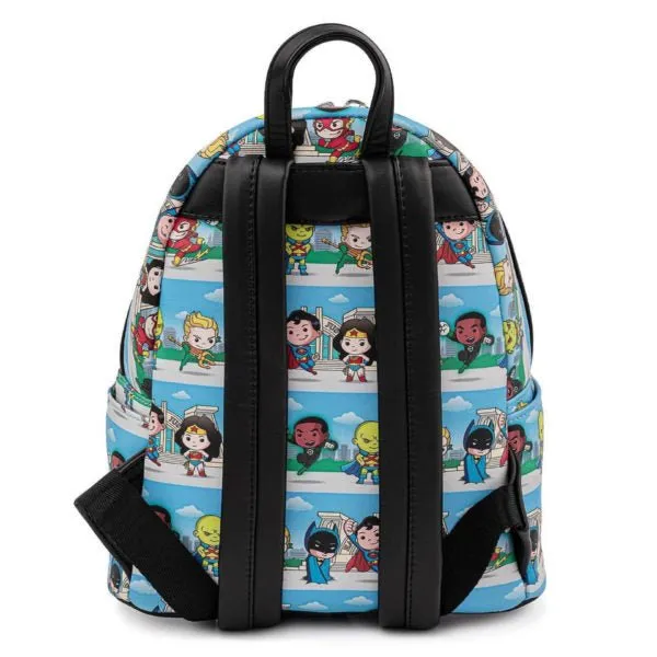 Loungefly x DC Superheroes Chibi Line Up Mini Backpack