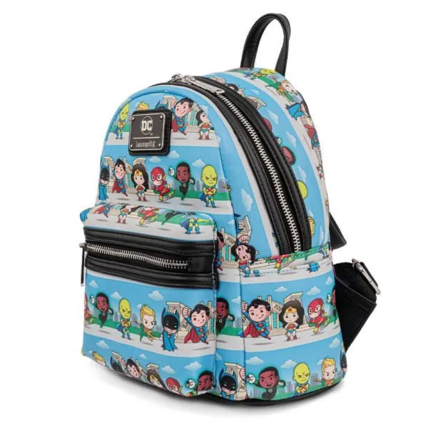 Loungefly x DC Superheroes Chibi Line Up Mini Backpack