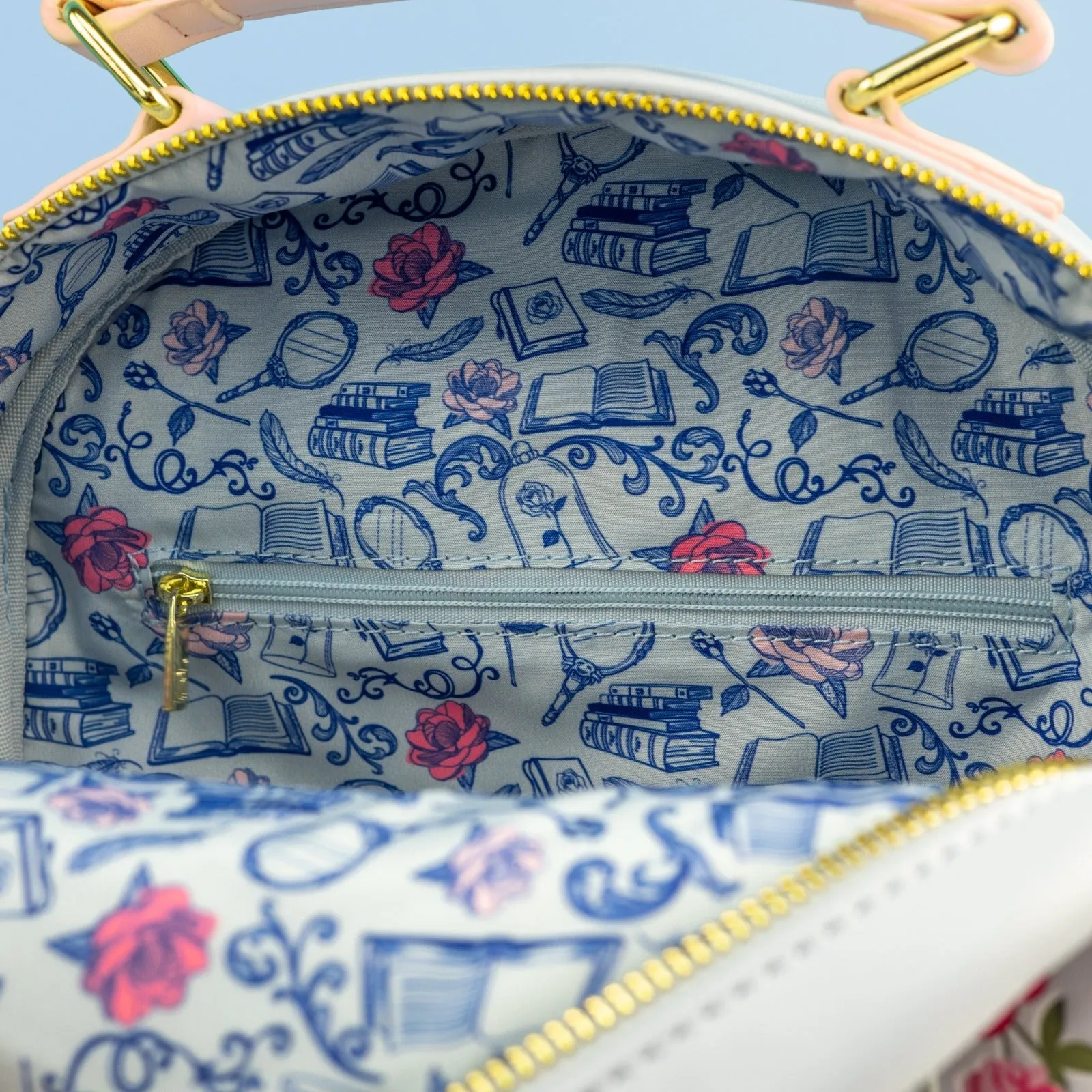 Loungefly x Disney Beauty and The Beast Floral Mirror Mini Backpack