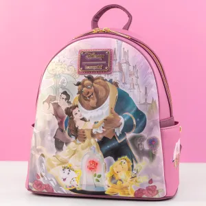 Loungefly x Disney Beauty and the Beast Pastel Character Ensemble Mini Backpack