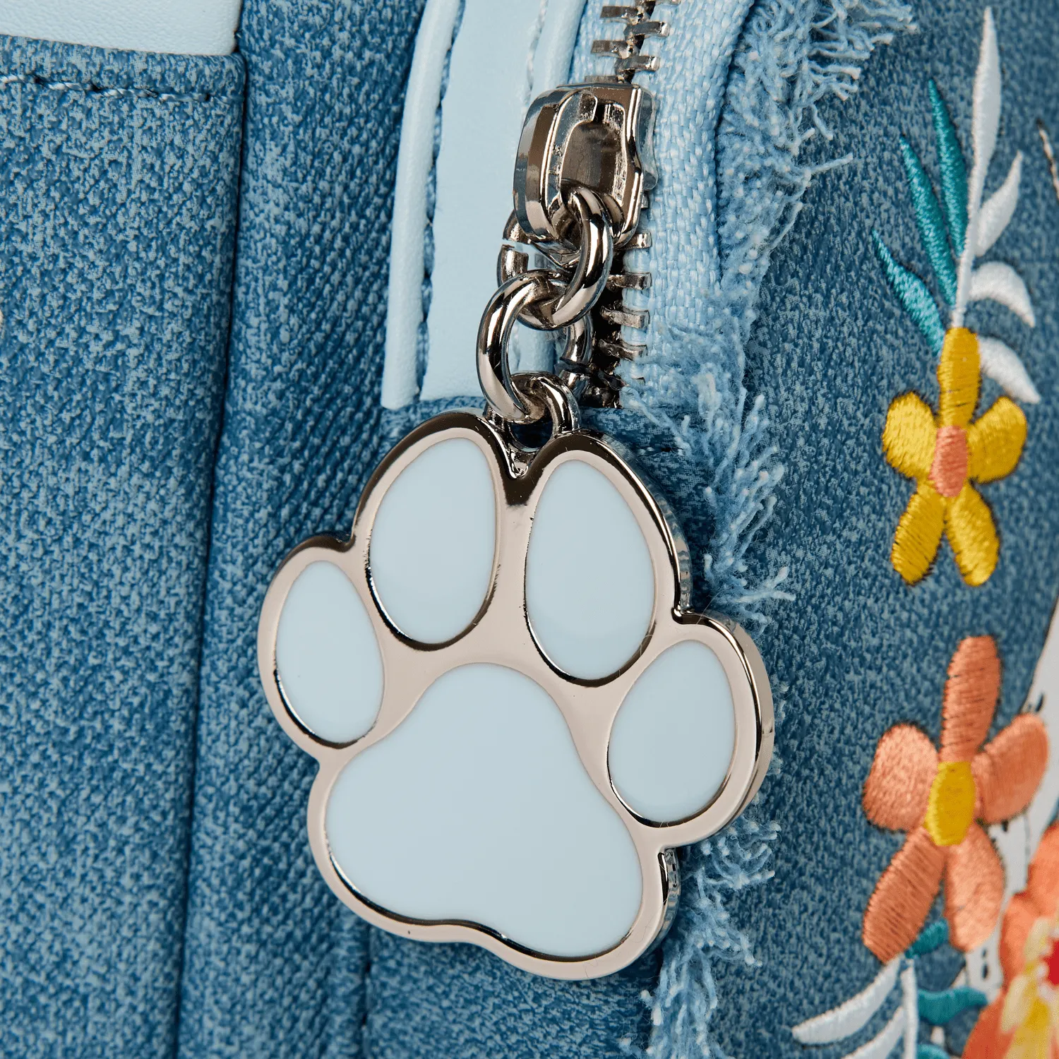 Loungefly x Disney Dogs & Cats Faux Denim Fringe Mini Backpack
