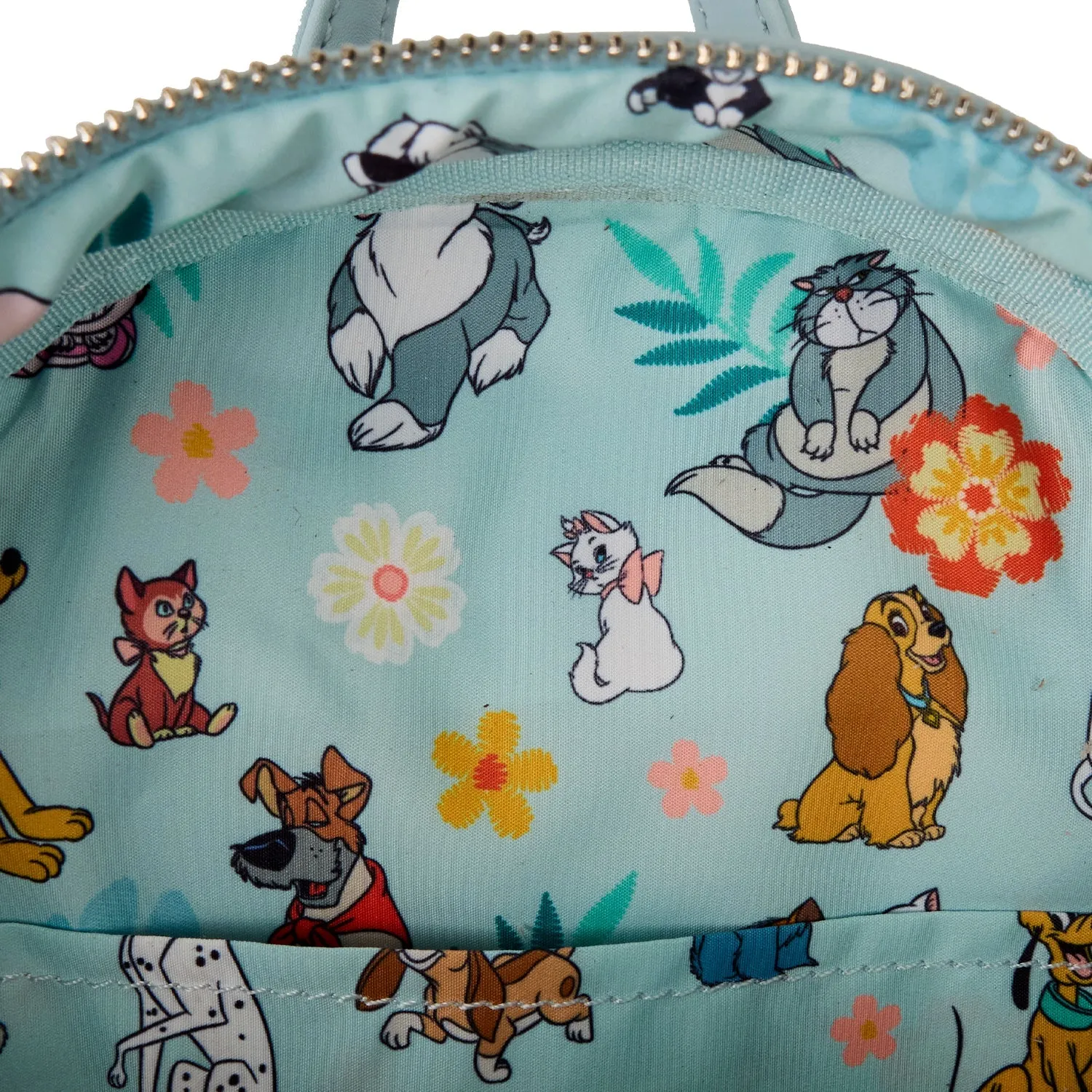 Loungefly x Disney Dogs & Cats Faux Denim Fringe Mini Backpack