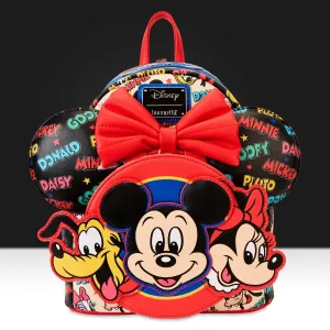 Loungefly x Disney Mickey And Friends Classic Ear Holder Mini Backpack Combo