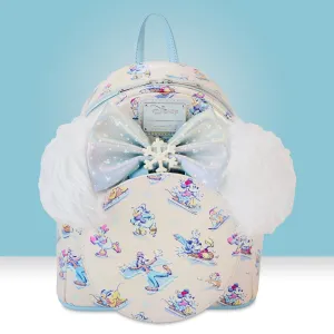 Loungefly x Disney Mickey And Friends Winter Wonderland AOP Mini Backpack With Headband