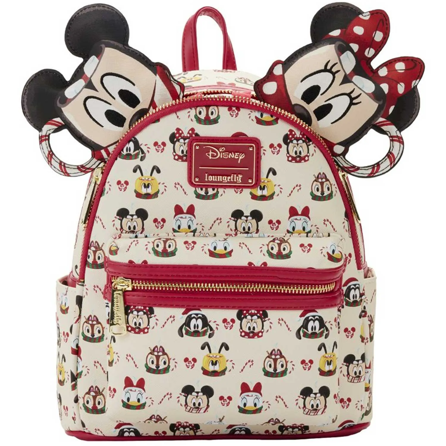 Loungefly x Disney Mickey and Minnie Hot Cocoa AOP Mini Backpack with Headband Combo