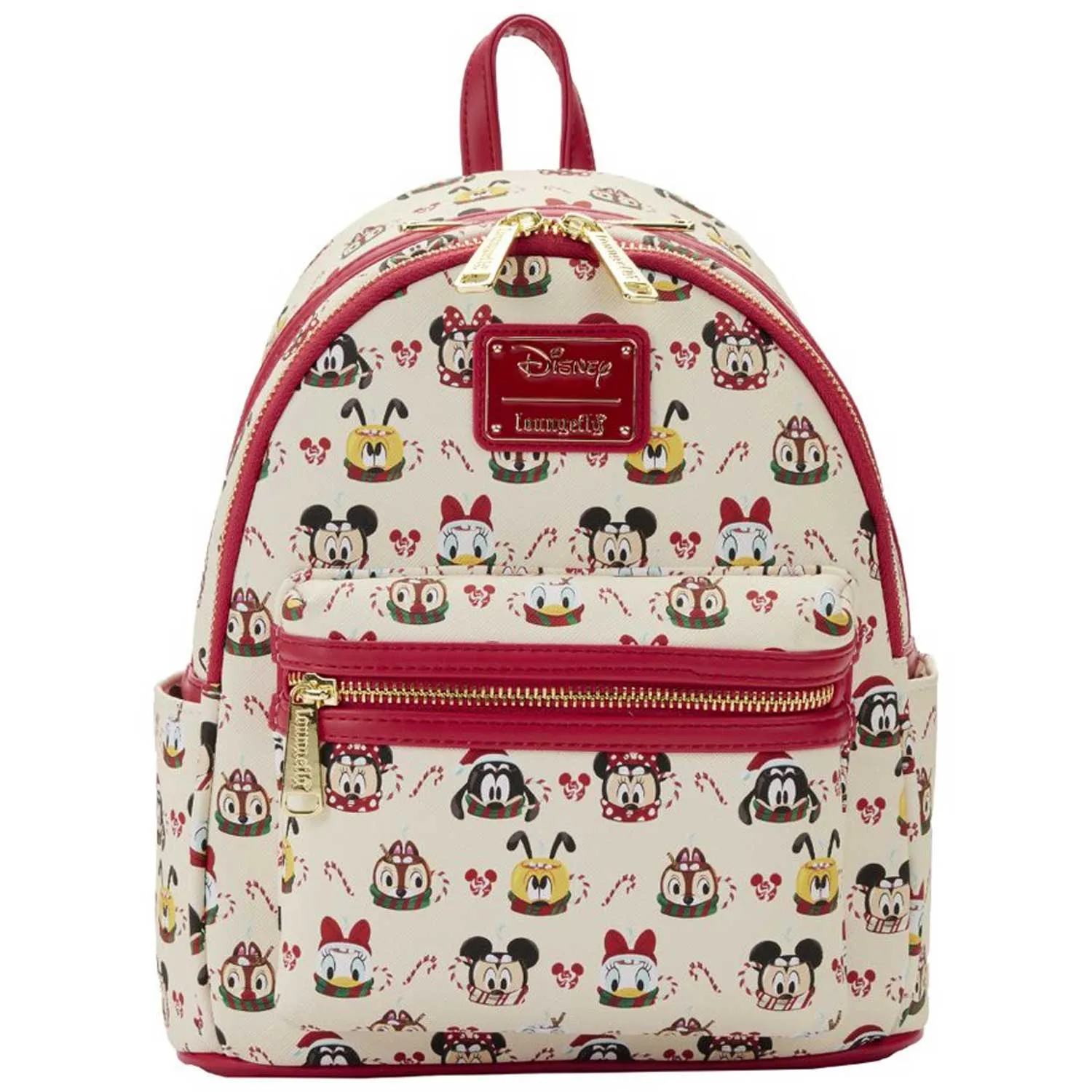 Loungefly x Disney Mickey and Minnie Hot Cocoa AOP Mini Backpack with Headband Combo