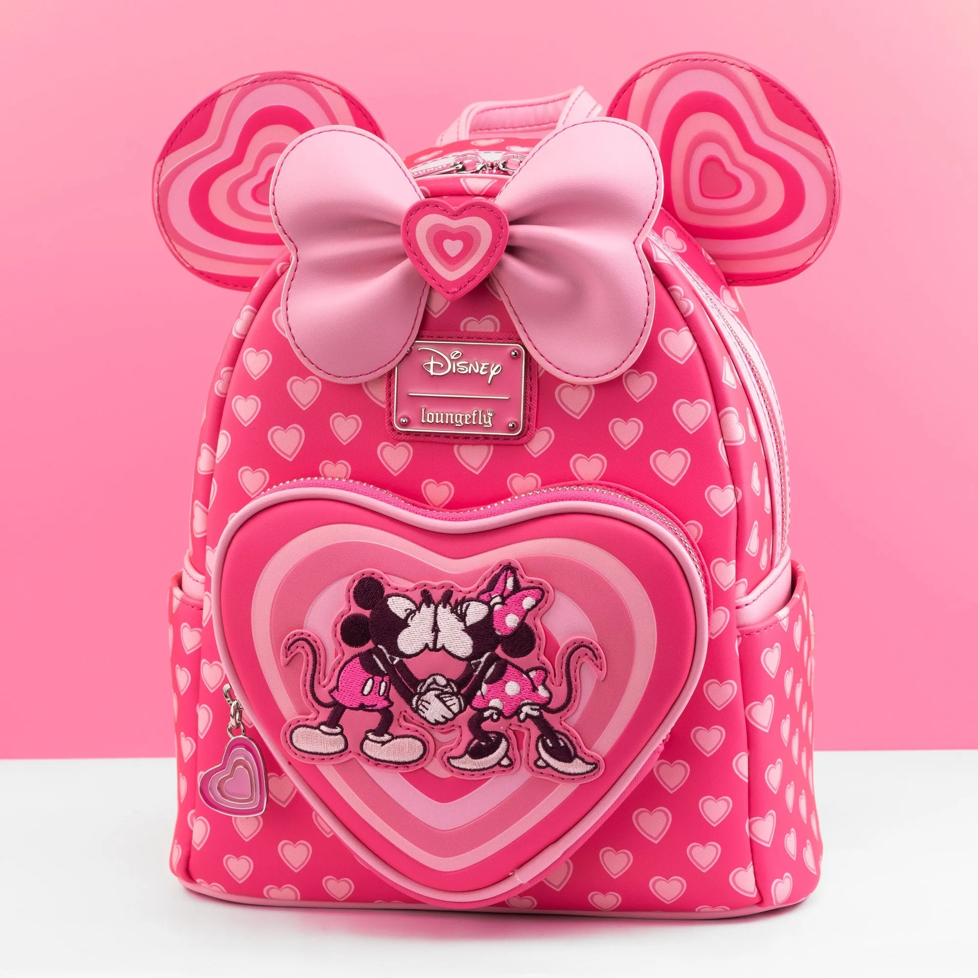 Loungefly x Disney Mickey and Minnie Pink Valentines Mini Backpack