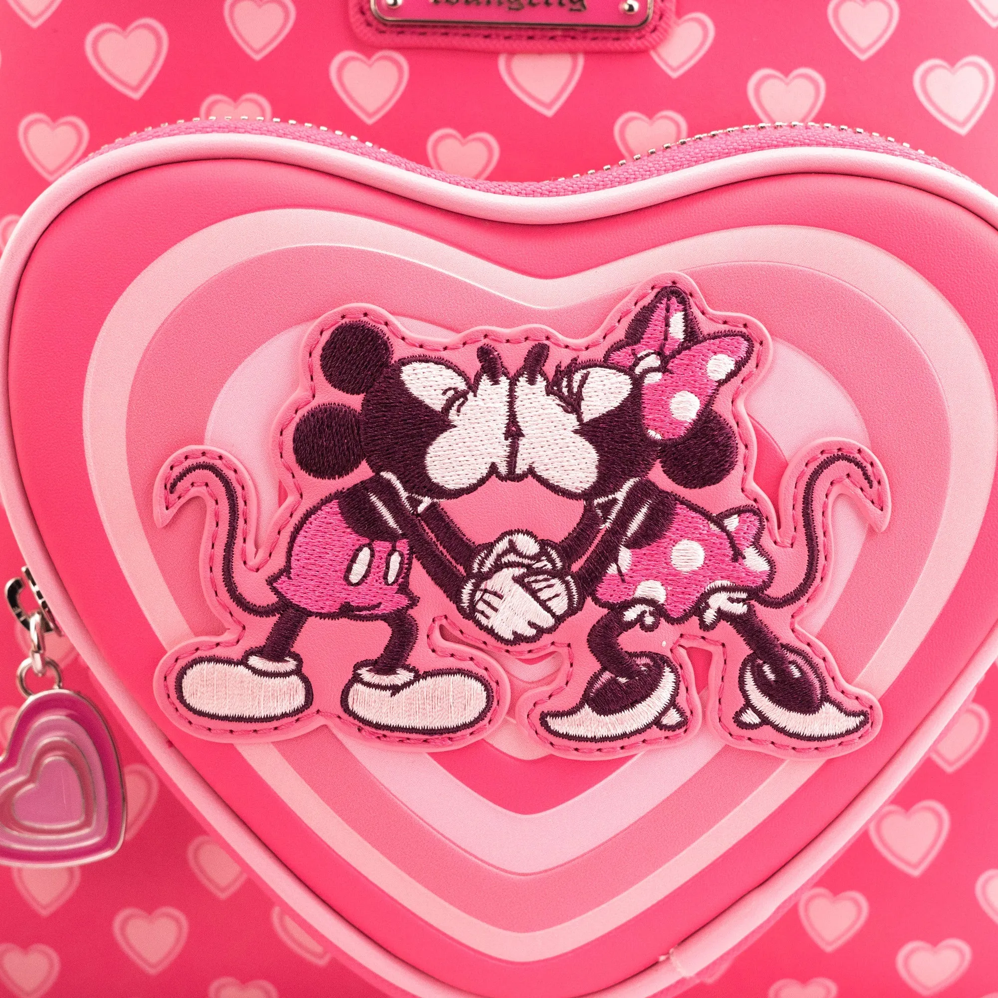 Loungefly x Disney Mickey and Minnie Pink Valentines Mini Backpack