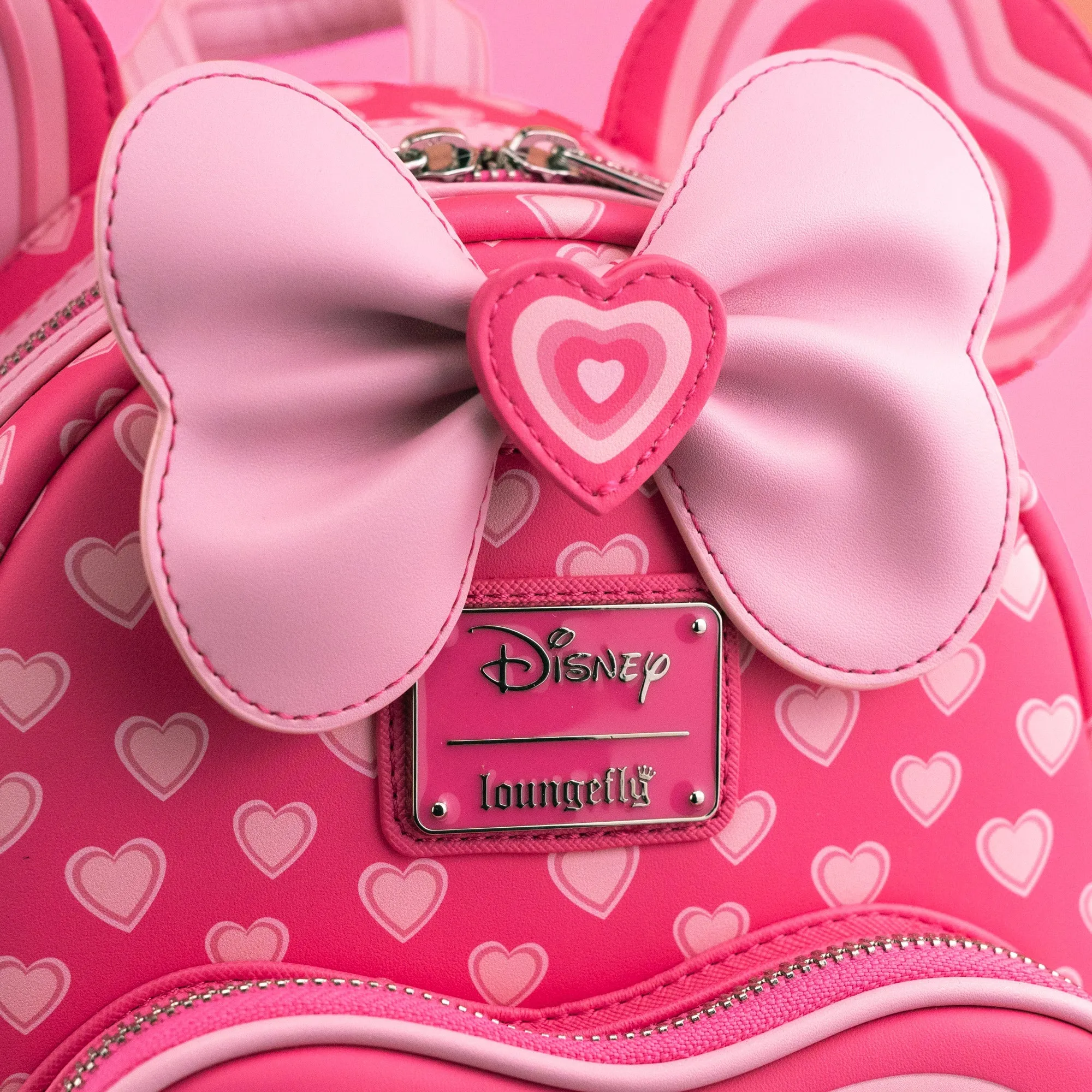 Loungefly x Disney Mickey and Minnie Pink Valentines Mini Backpack