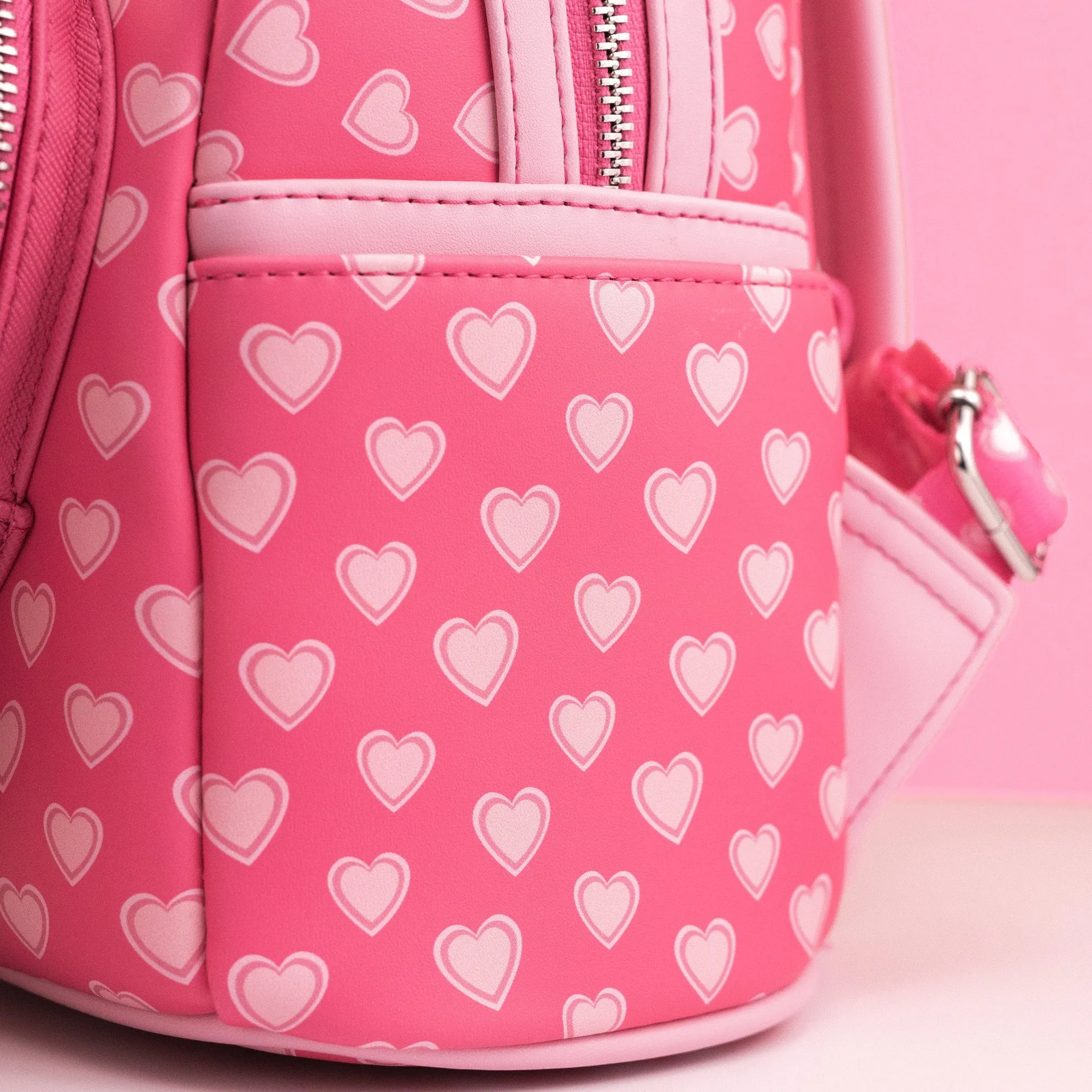 Loungefly x Disney Mickey and Minnie Pink Valentines Mini Backpack