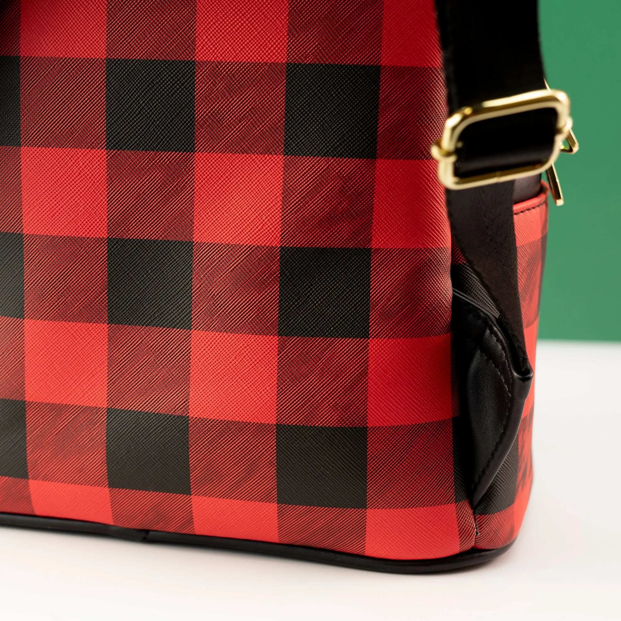 Loungefly x Disney Mickey Mouse Christmas Mistletoe Plaid Mini Backpack