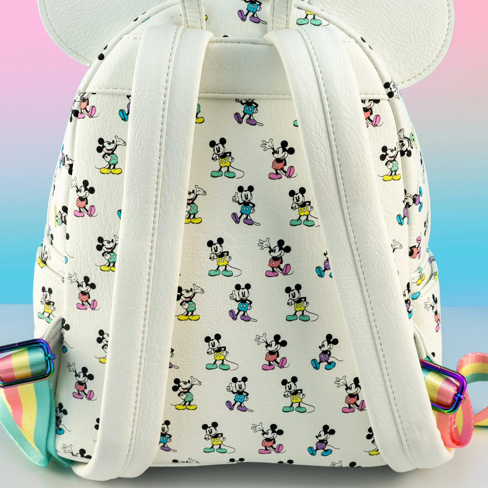 Loungefly x Disney Mickey Mouse Pastel Rainbow Poses Mini Backpack