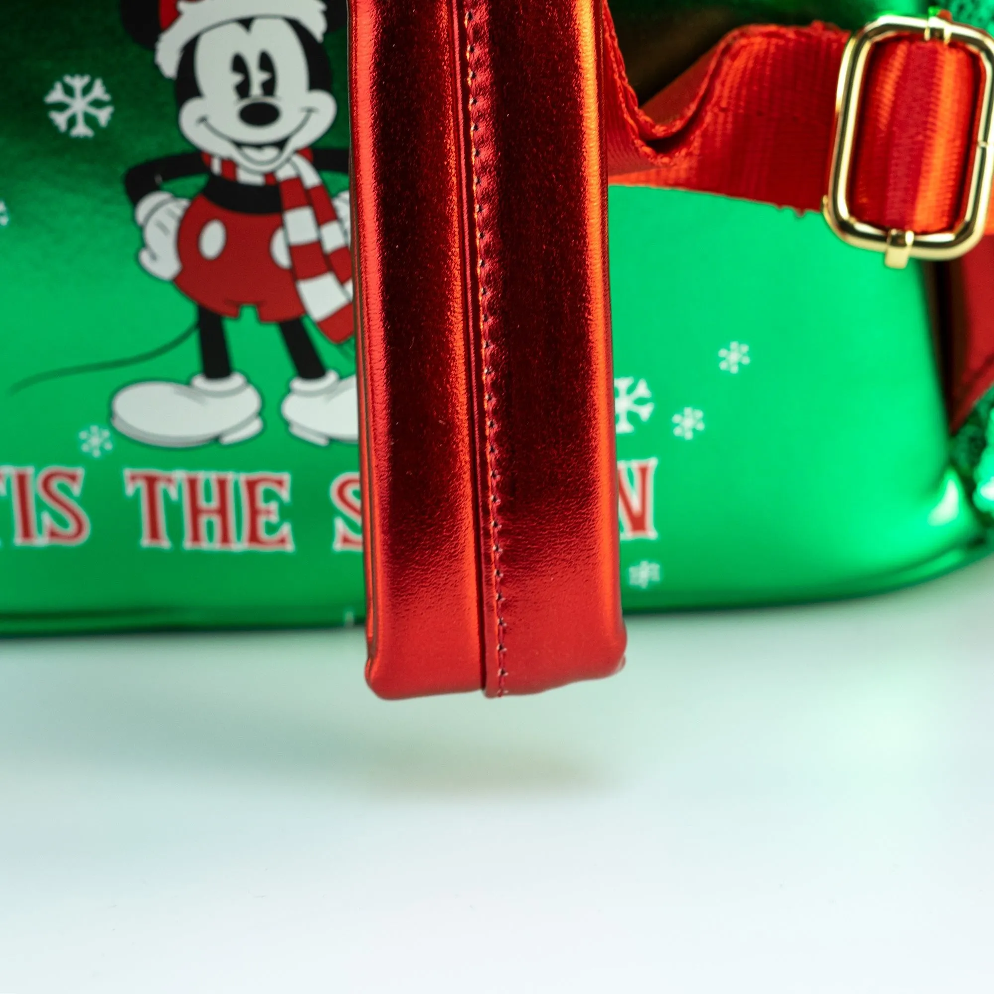 Loungefly x Disney Mickey Mouse Red and Green Sequin Mini Backpack