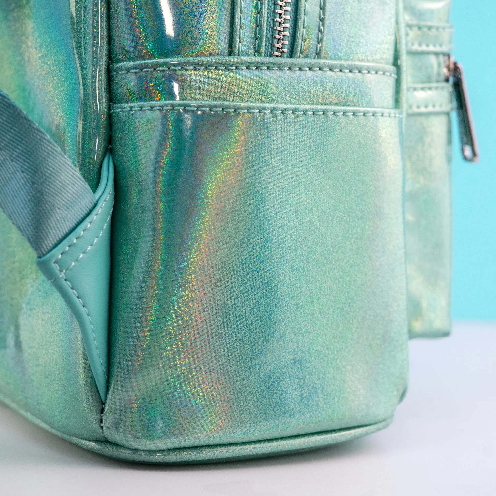 Loungefly x Disney Minnie Mouse Holographic Jade Sequin Mini Backpack