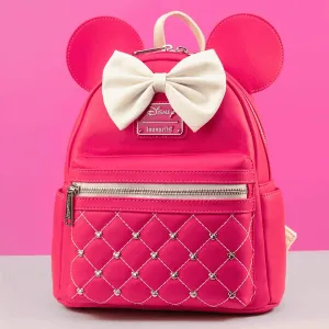 Loungefly x Disney Minnie Mouse Hot-Pink ??Glowberry?? Quilted Mini Backpack