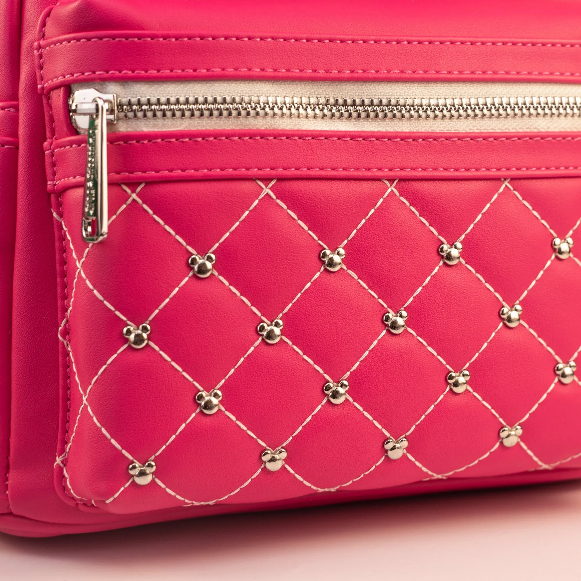 Loungefly x Disney Minnie Mouse Hot-Pink ??Glowberry?? Quilted Mini Backpack