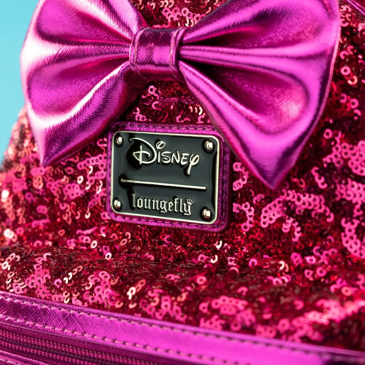 Loungefly x Disney Minnie Mouse Magenta Sequin Mini Backpack