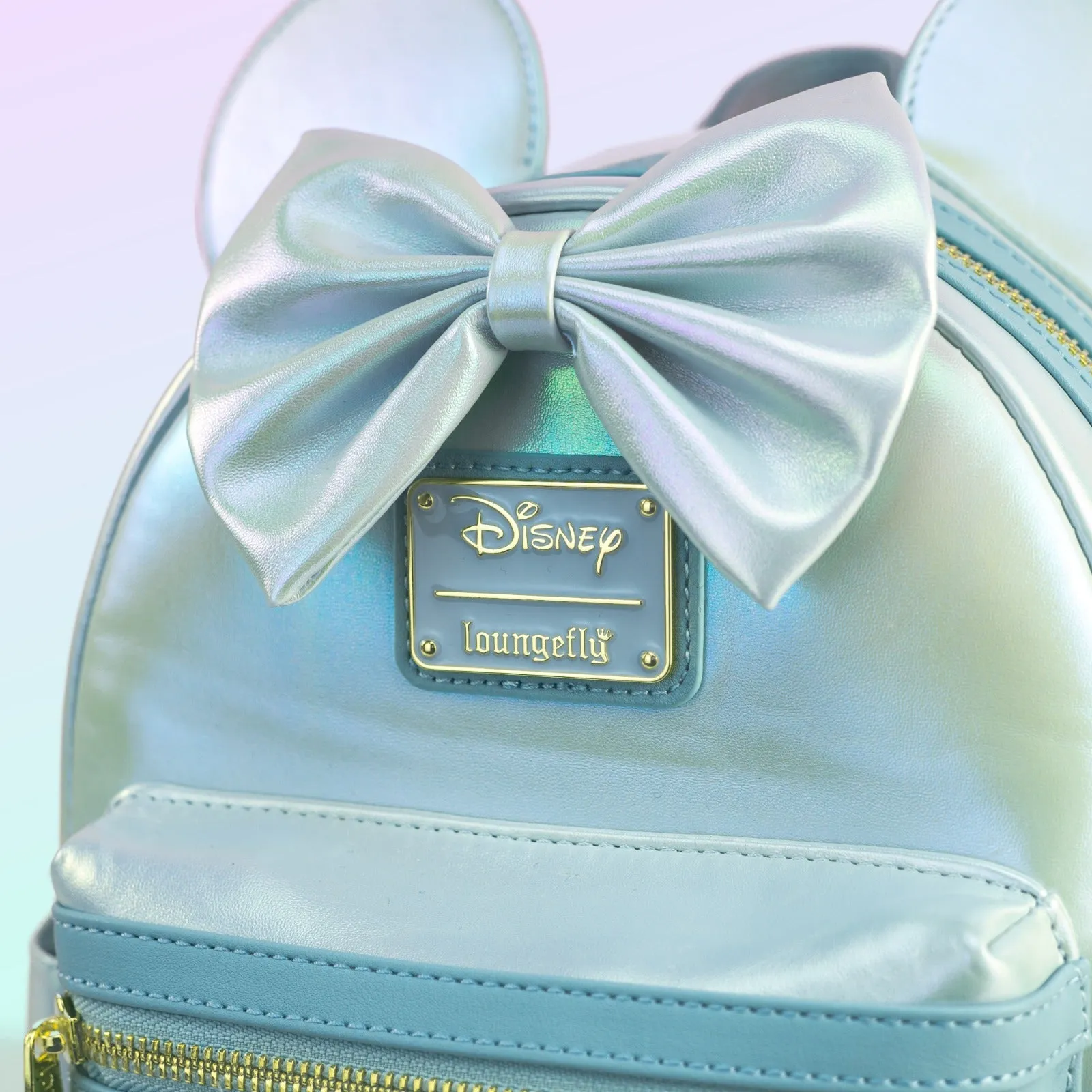 Loungefly x Disney Minnie Mouse Pearlescent Sky Quilted Mini Backpack