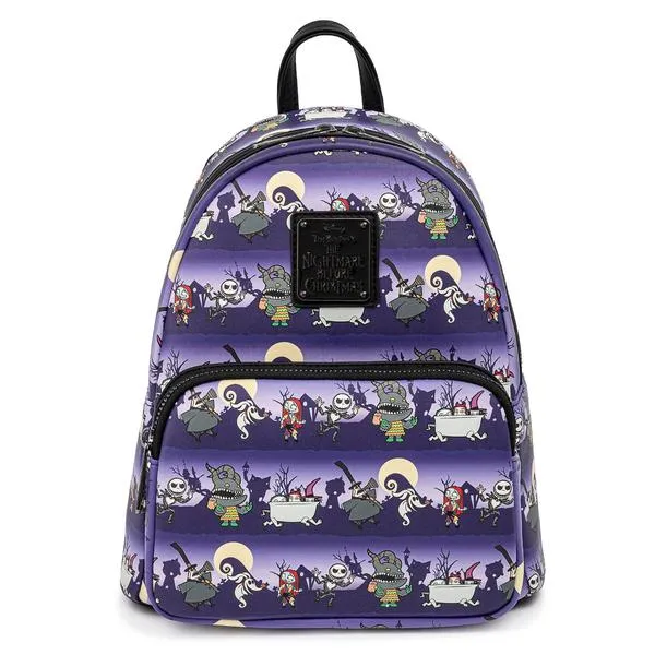 Loungefly x Disney Nightmare Before Christmas All Over Print Mini Backpack