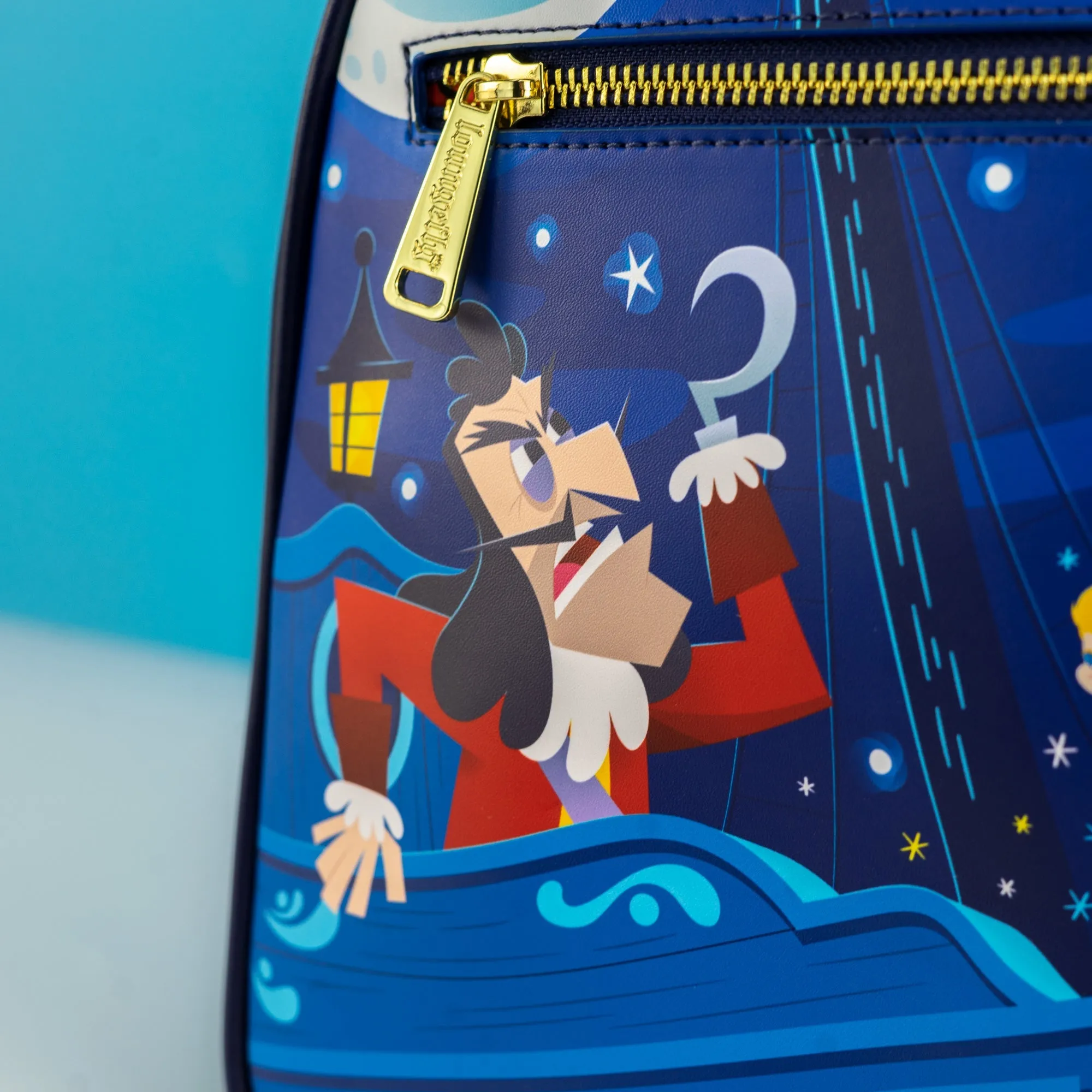 Loungefly x Disney Peter Pan, Captain Hook and Tinkerbell Moon Scene Mini Backpack