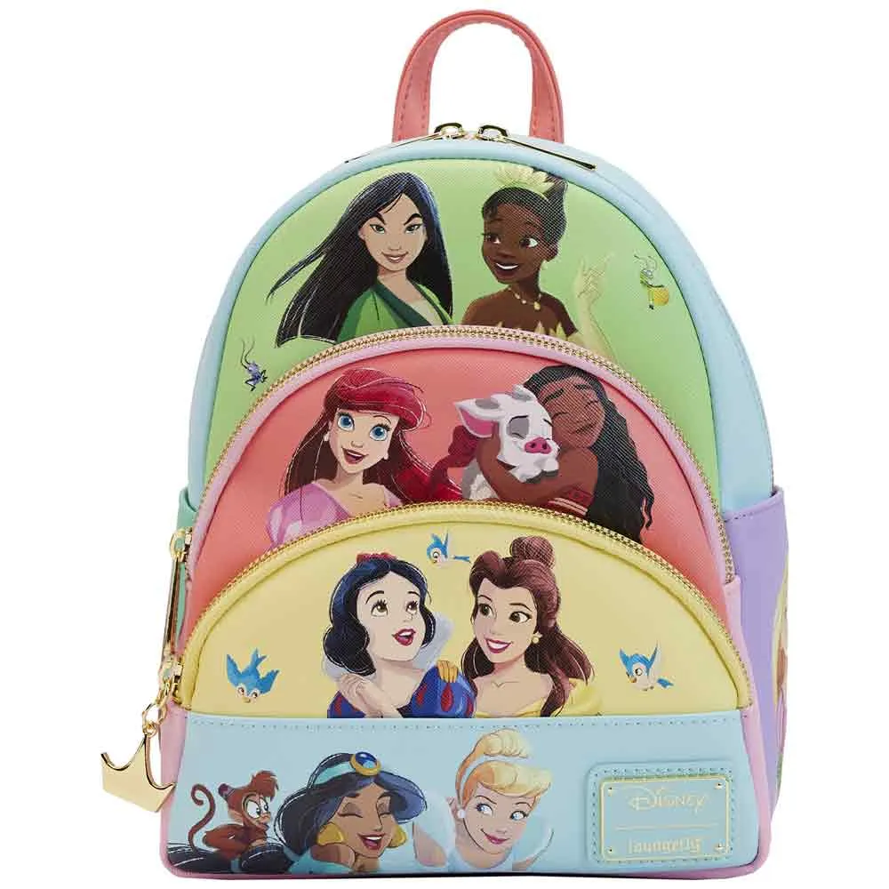 Loungefly x Disney Princess Collage Triple Pocket Mini Backpack