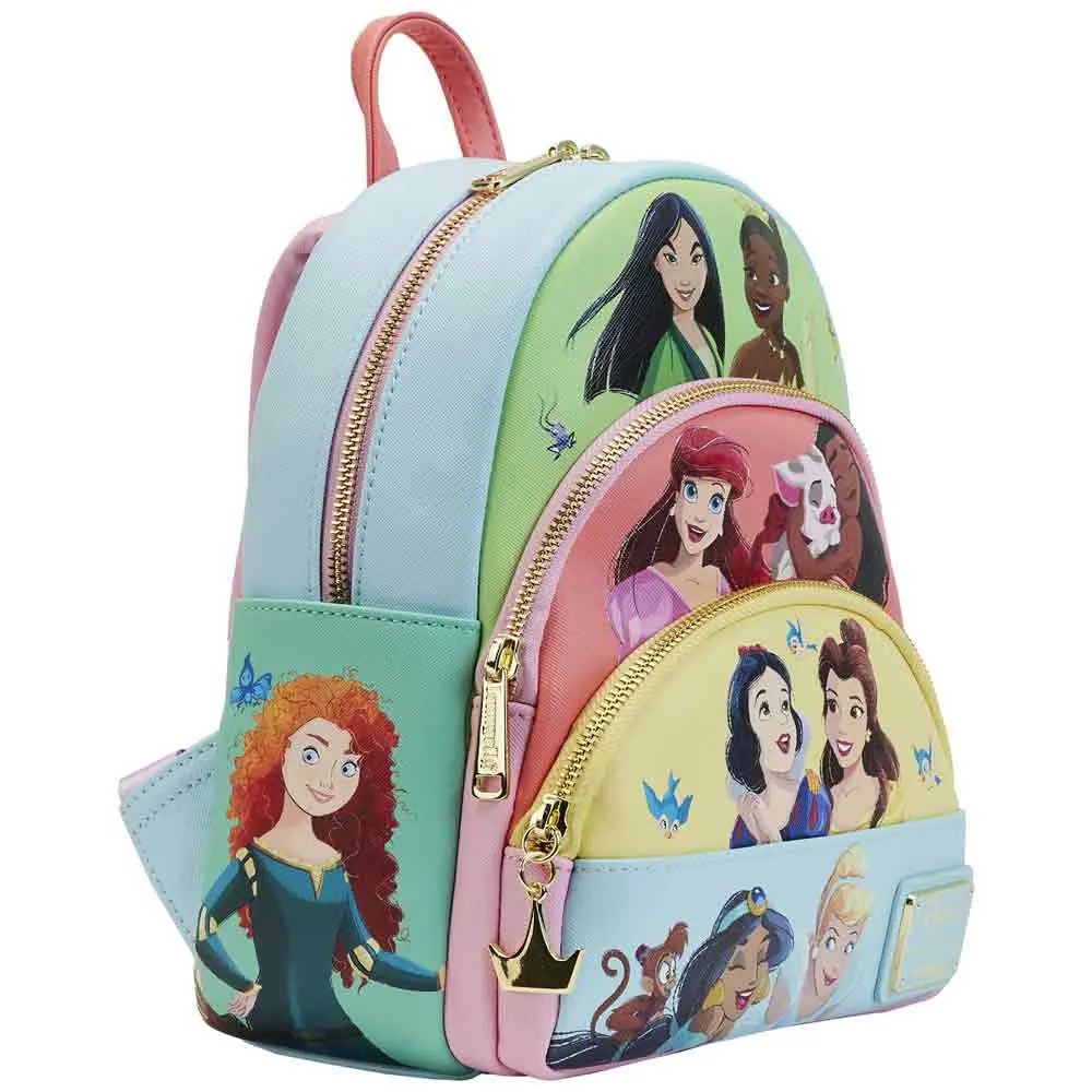 Loungefly x Disney Princess Collage Triple Pocket Mini Backpack