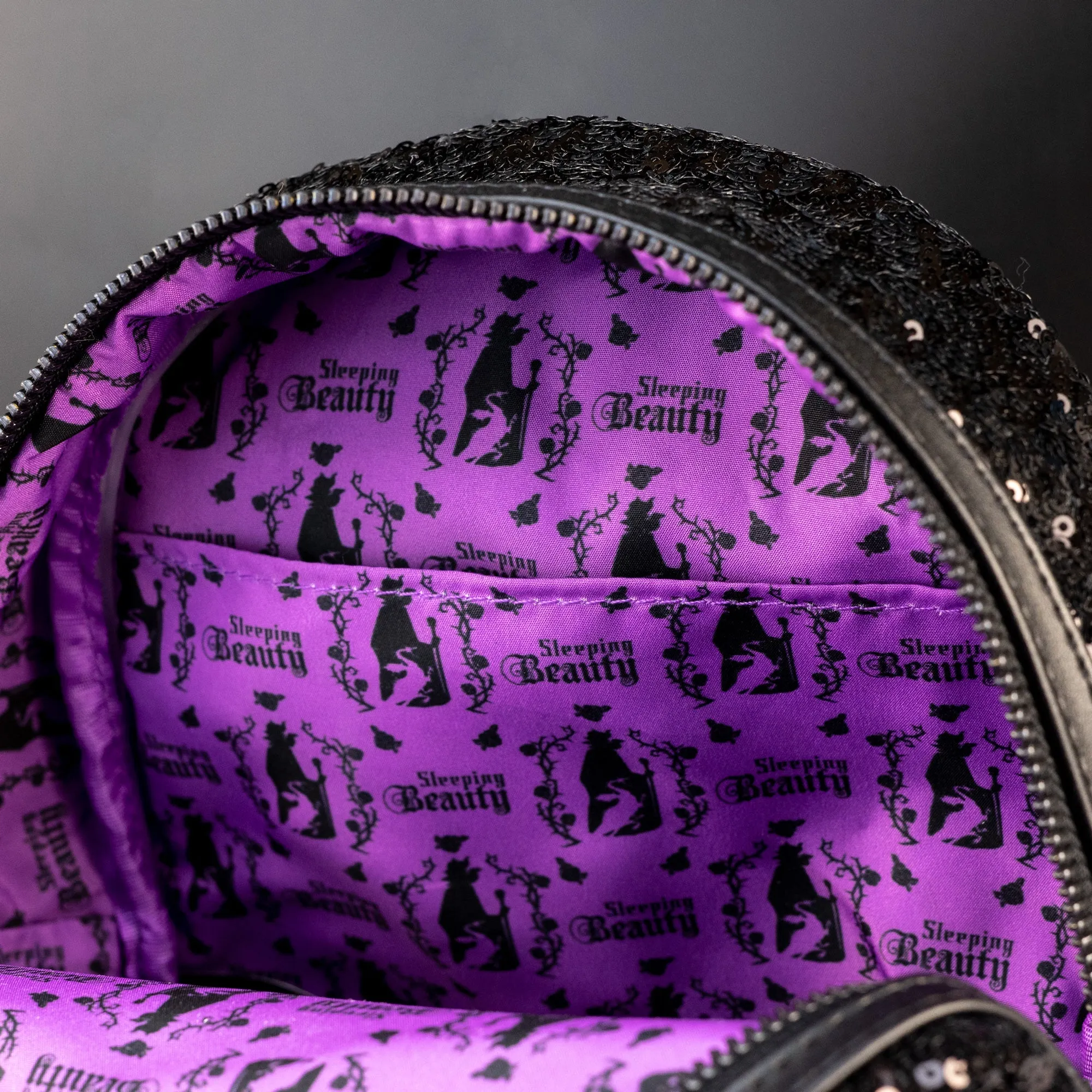 Loungefly x Disney Sleeping Beauty Maleficent Sequins Mini Backpack