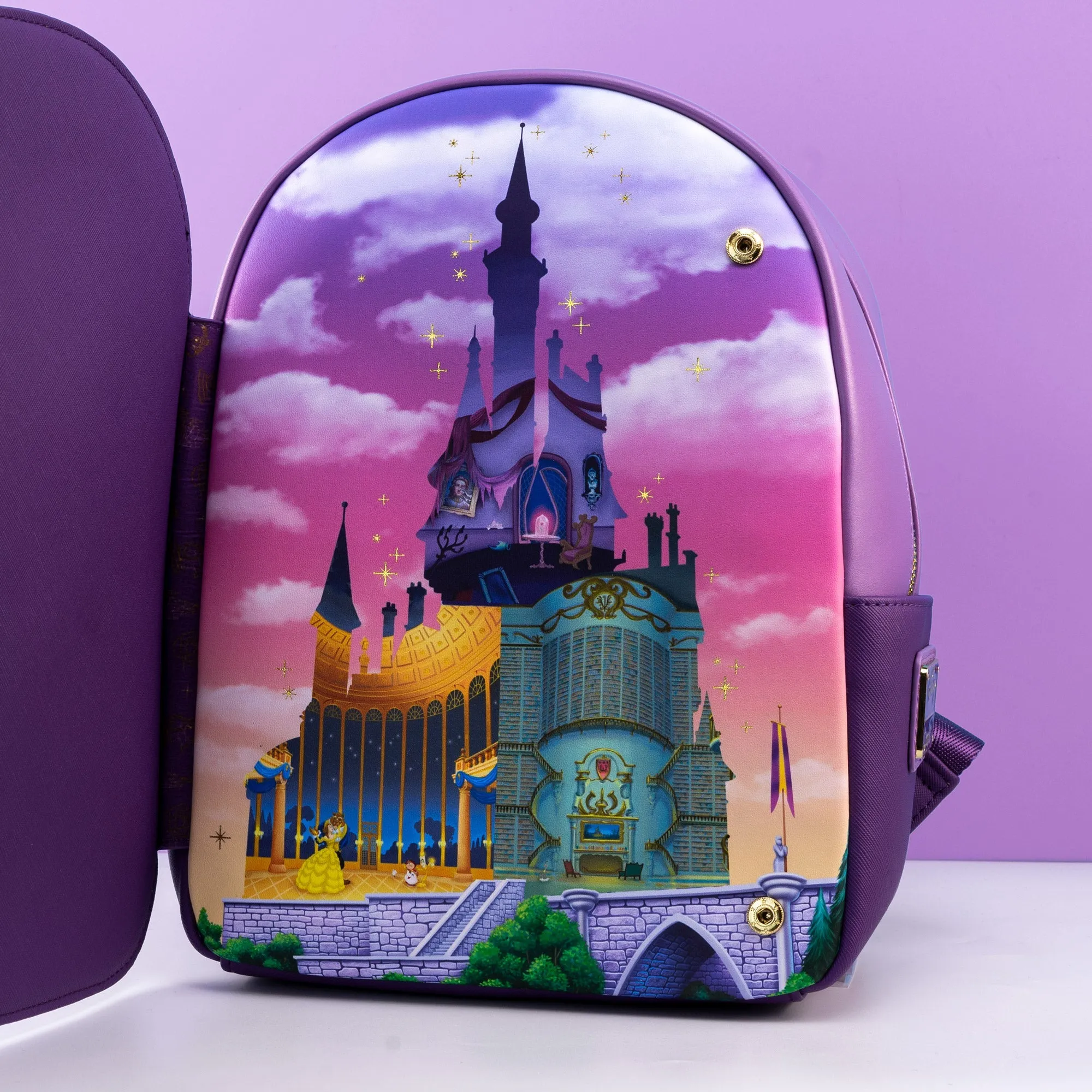 Loungefly x Disney The Beauty and The Beast Castle Window Mini Backpack