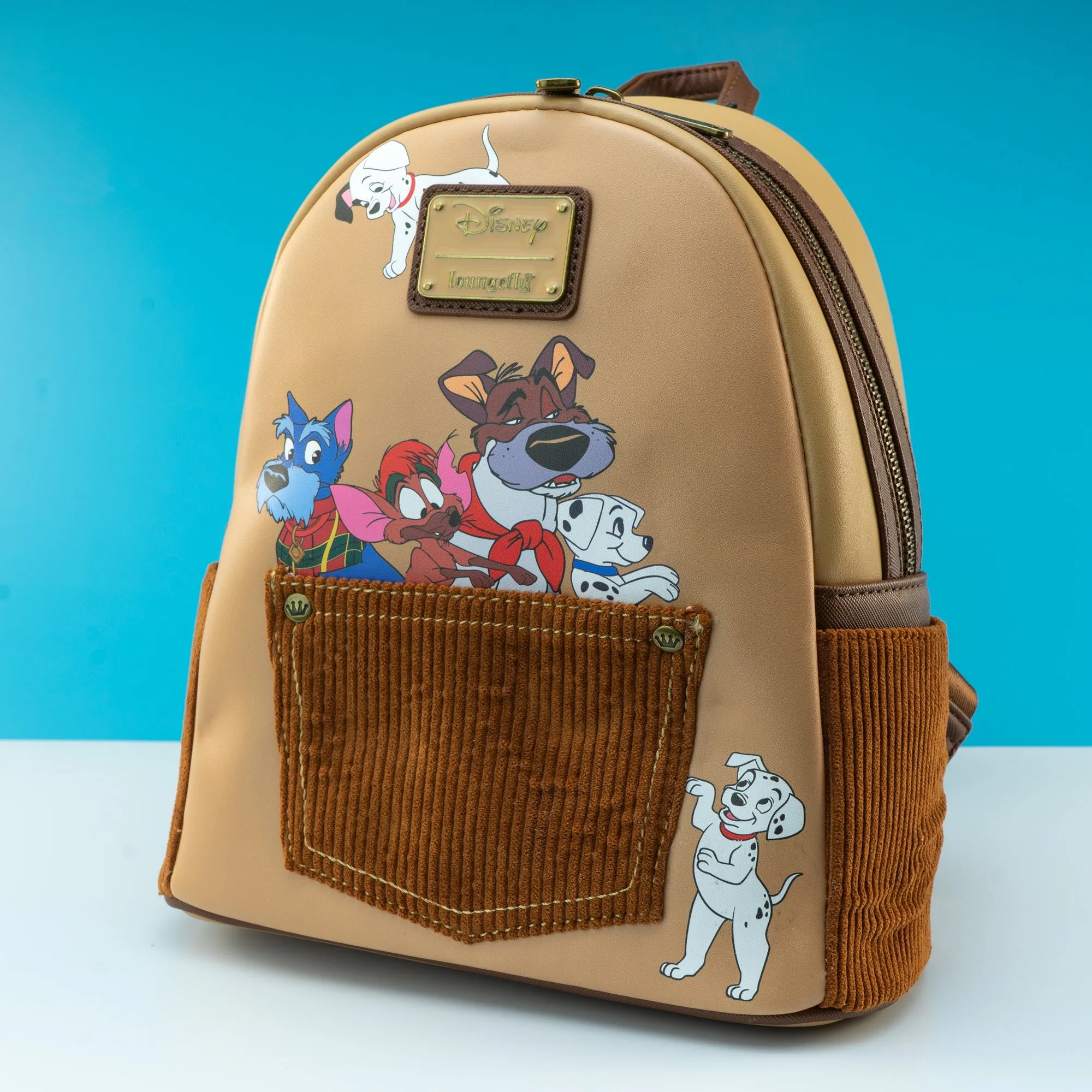 Loungefly x Disney the Dogs of Disney Corduroy Pocket Mini Backpack