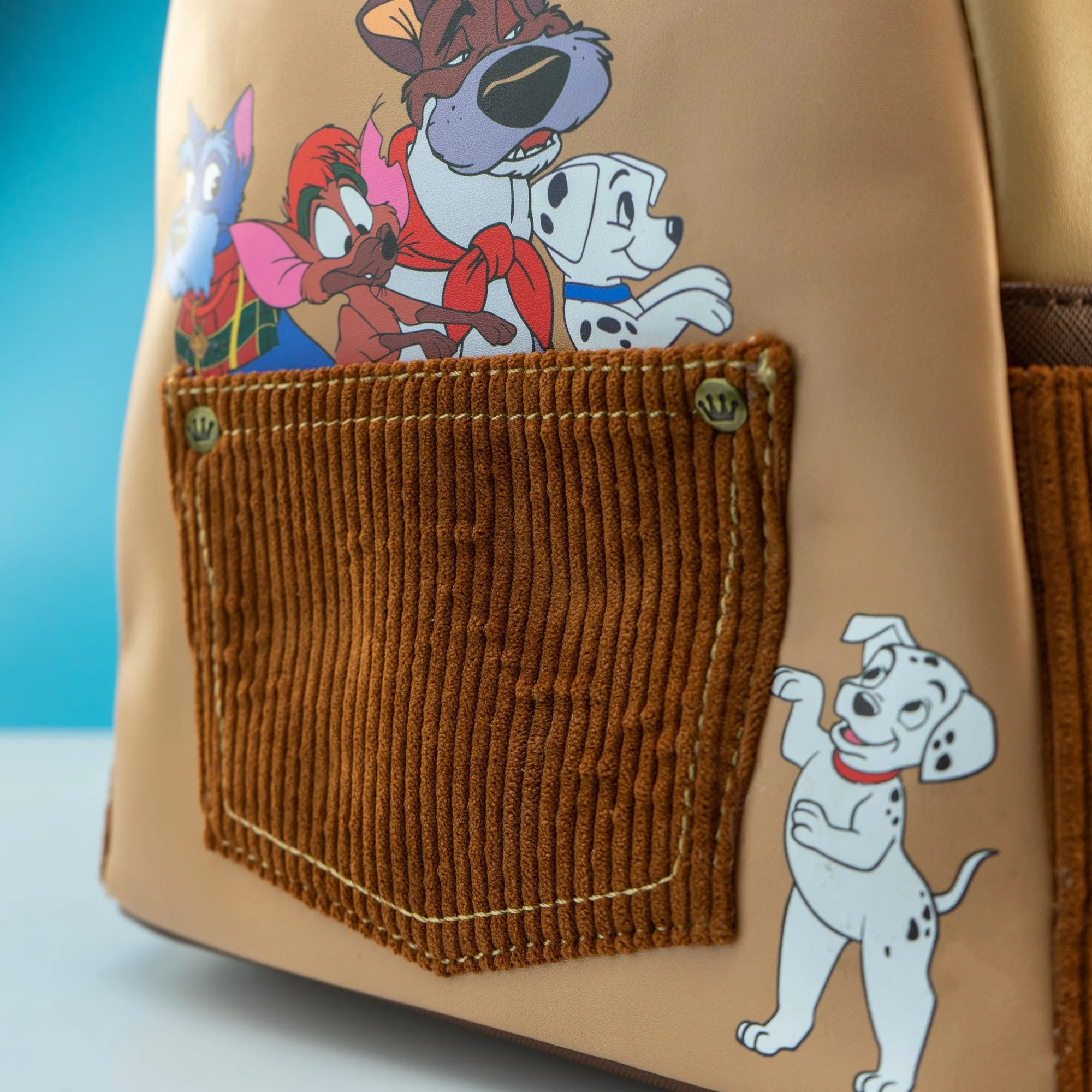 Loungefly x Disney the Dogs of Disney Corduroy Pocket Mini Backpack