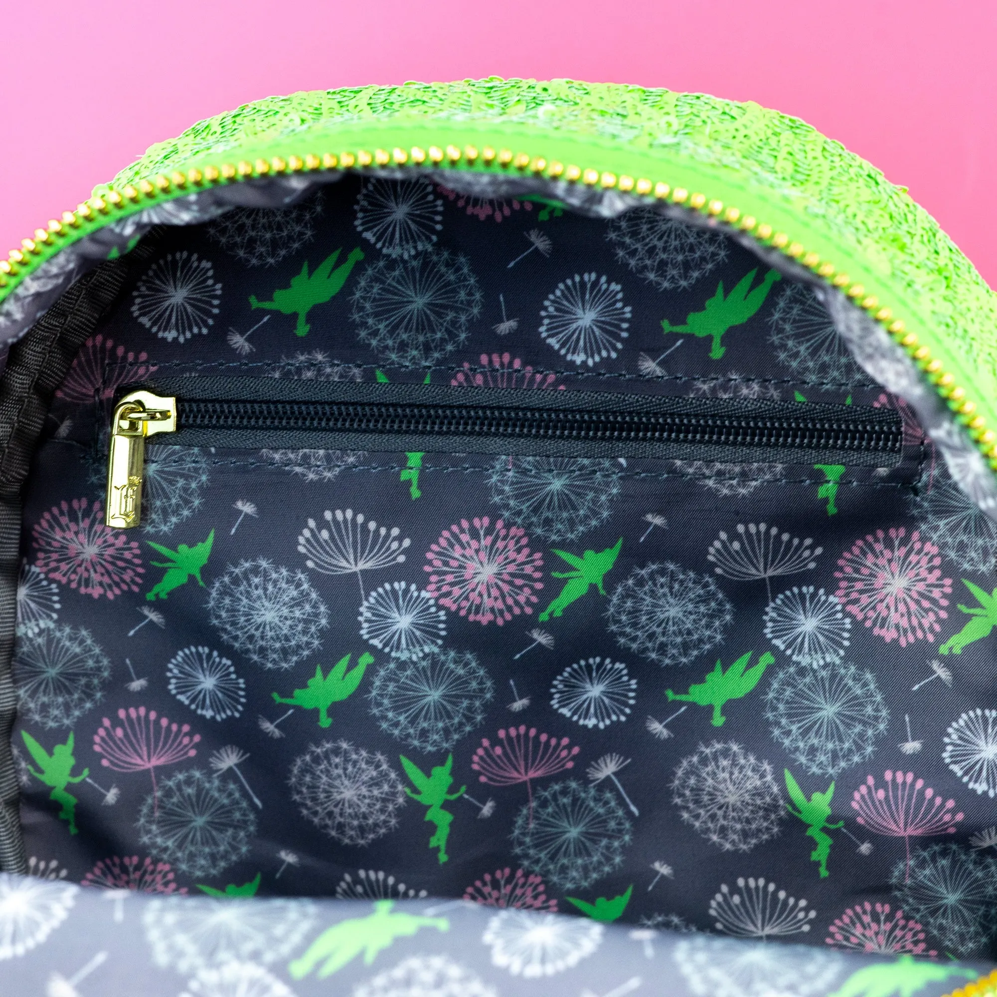 Loungefly x Disney Tinkerbell Green Sequin Mini Backpack