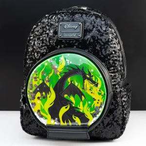 Loungefly x Disney Villains Maleficent Dragon Sequin Globe Mini Backpack